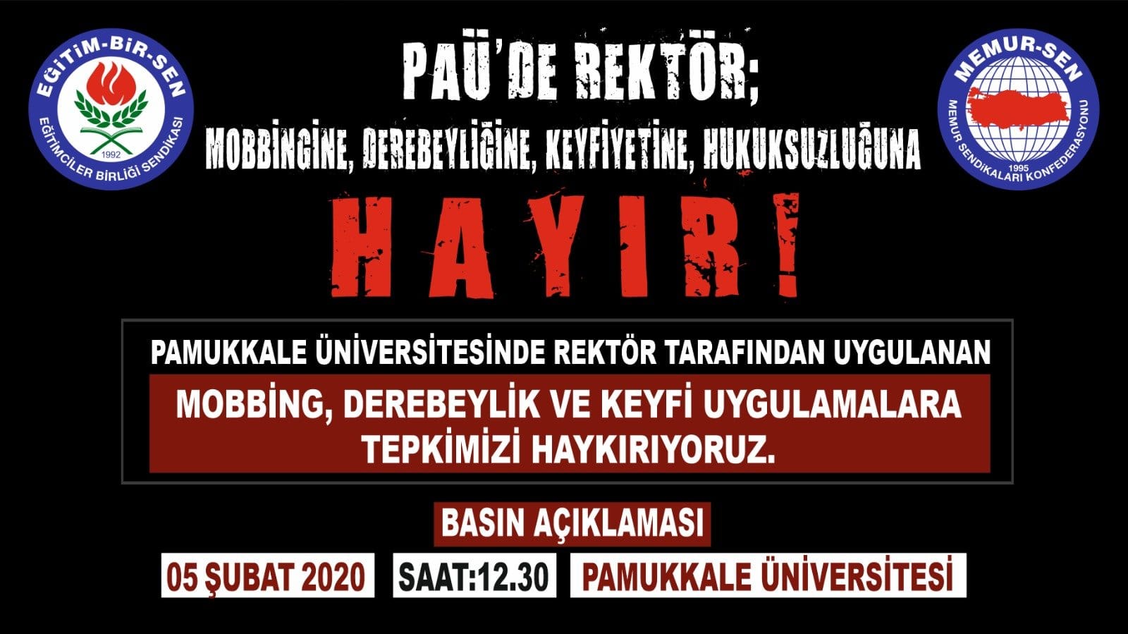 ‘PAÜ’DE MOBBİNG’ PROTESTO EDİLİYOR…