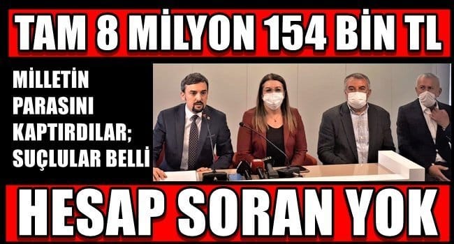 KARACA: MÜTEAHHİTE KAPTIRILAN 8 MİLYONUN HESABINI KİM VERECEK?