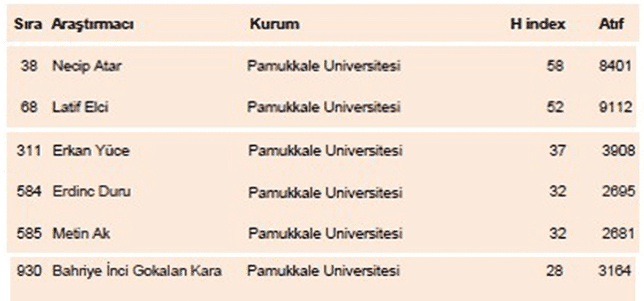 PAÜ’LÜ 59 AKADEMİSYEN, TÜRKİYE SIRALAMASINDA…