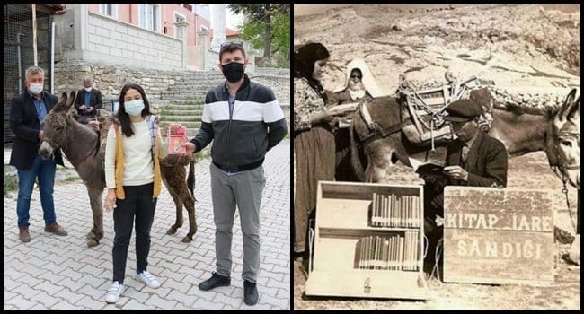 BU NOSTALJİ DEĞİL, GERÇEK: EŞEK SIRTINDA, OKUYUCULARINA ULAŞIYOR…