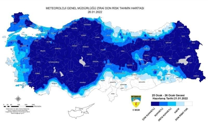 Çiftçilere Zirai Don Uyarısı Yapıldı…