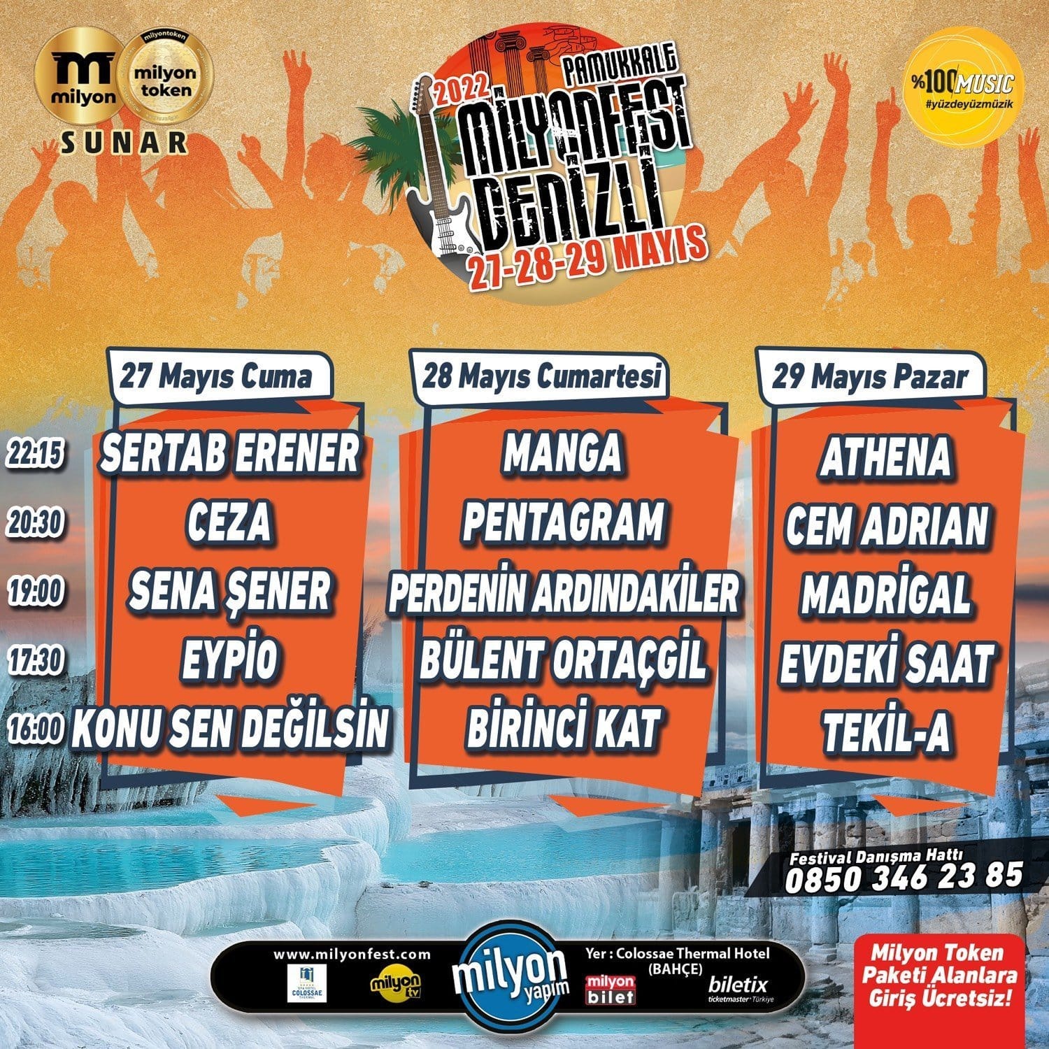 Milyonfest’le Pamukkale’ye Sanatçı Yağacak…