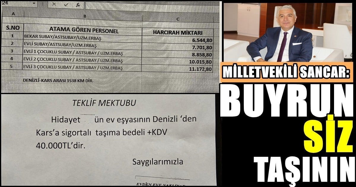 Sancar: Bu Harcırahlarla Bırakın Kars’a, Yan Mahalleye Bile Gidilemez…
