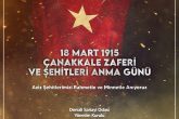 DENİZLİ SANAYİ ODASI BAŞKANI SELİM KASAPOĞLU, ÇANAKKALE ZAFERİ'NİN YIL DÖNÜMÜ NEDENİYLE BİR MESAJ YAYINLADI...