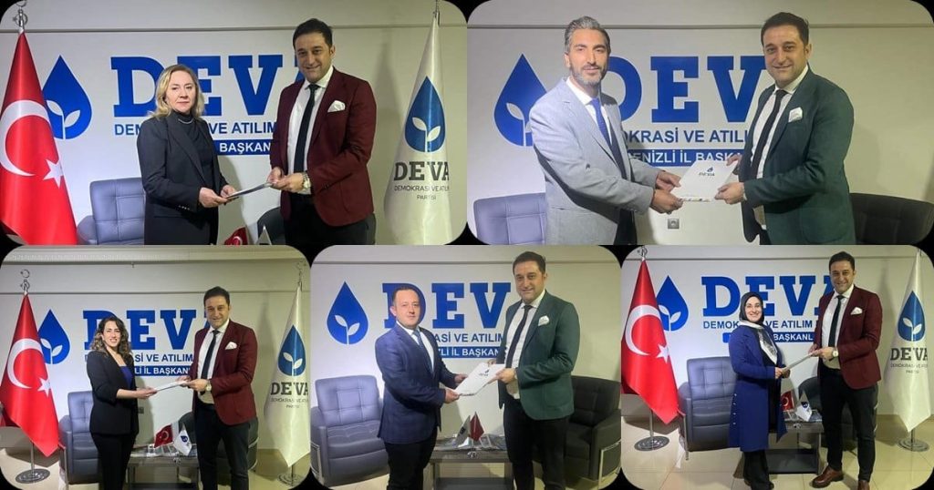 DENİZLİ DEVA PARTİSİ İL YÖNETİMİNDEN 7 PARTİLİ, ADAY ADAYI OLMAK İÇİN İSTİFA ETTİLER.