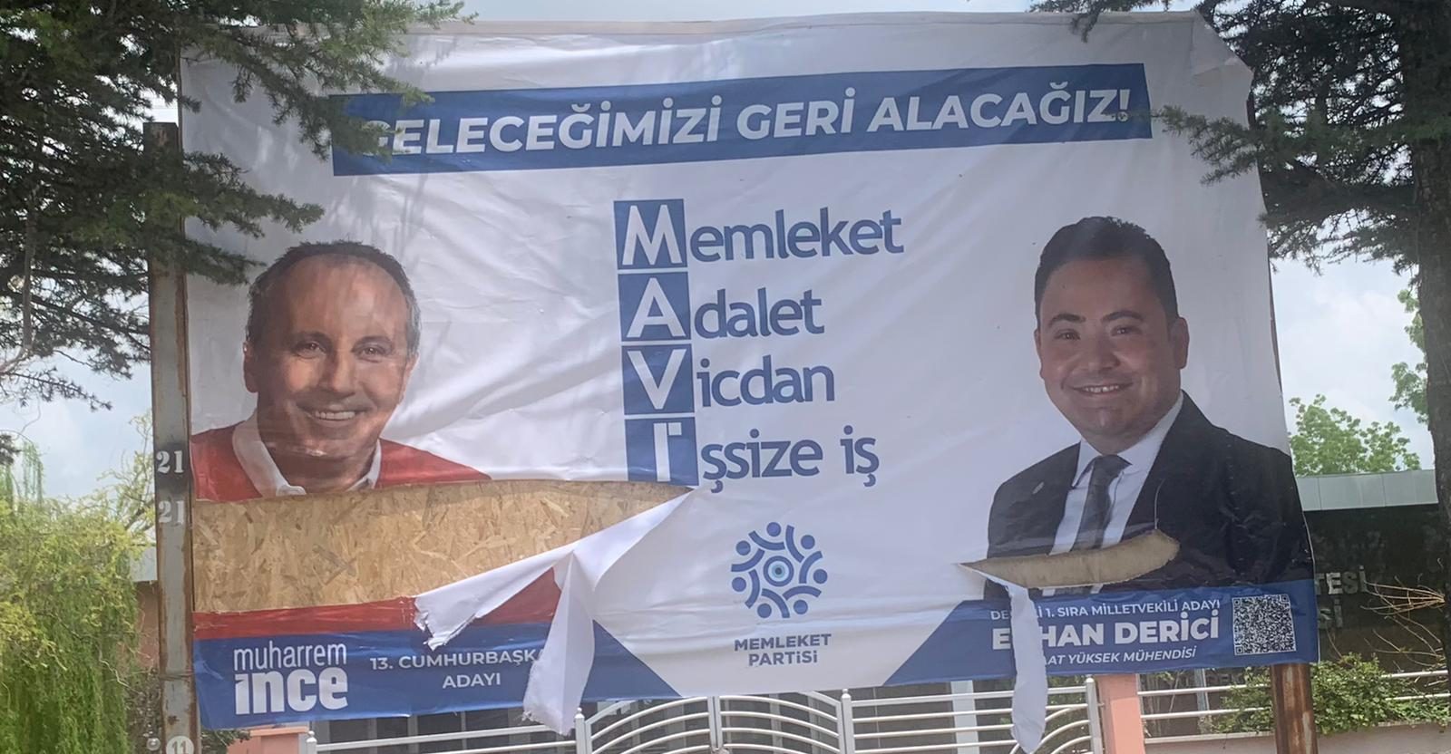 Memleket Partisi’nin Afişlerine Çirkin Saldırı…