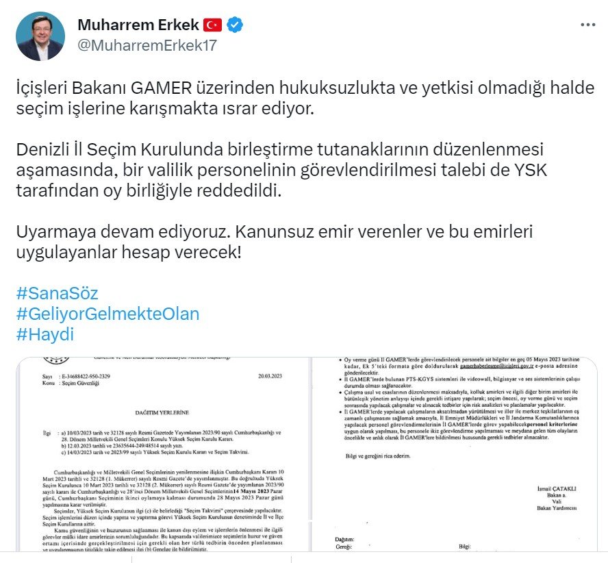 Denizli Valiliğinden Bir Personelin Görevlendirilmesi İstenmiş…