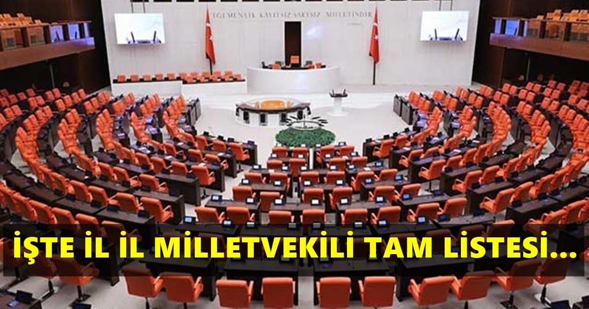 Türkiye Geneli TBMM’ye Giren İsimlerin Tam Listesi Yayınlandı…