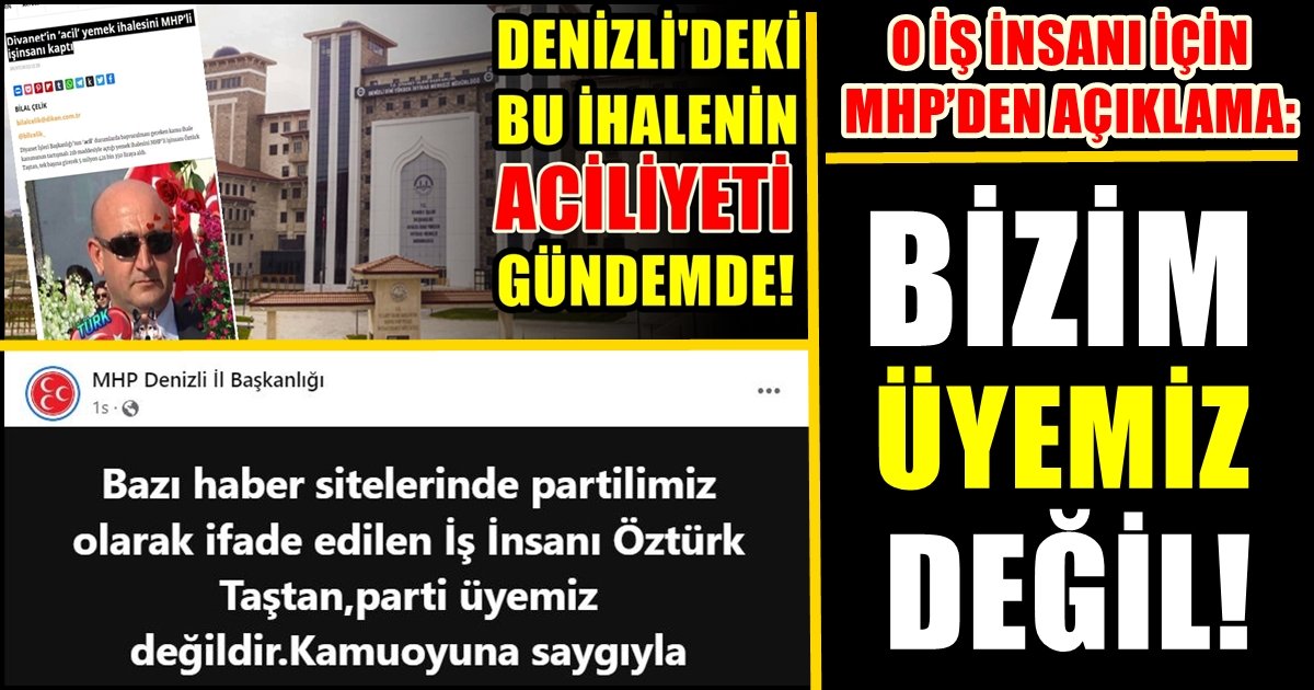 Aldığı İhale Tartışılan Denizlili İş İnsanı Taştan’ın, MHP ile İlişkisinin Olmadığı Açıklandı…