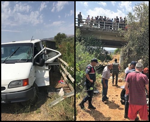 Denizli'deki Kazada, Kamyonetin Üzerindeki İşçiler Dereye Uçtu: 1 Ölü 3 Ağır Yaralı...