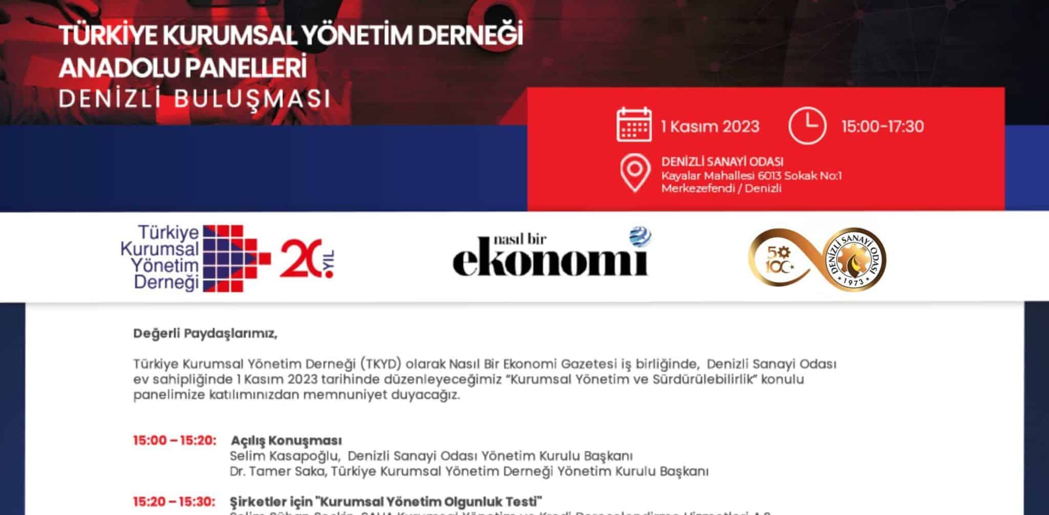 TKYD Anadolu Panelleri Denizli Buluşması’na, DSO Ev Sahipliği Yapıyor…