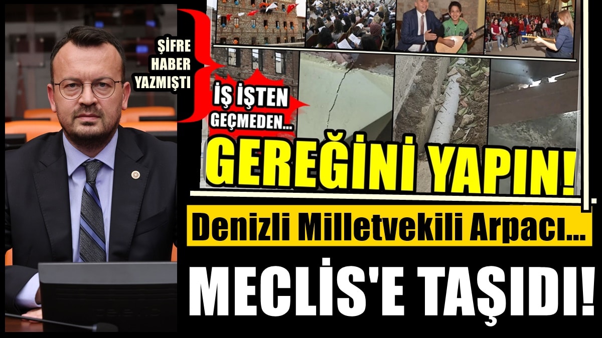 Şifre Haber Yazdı, Vekil Arpacı Uyardı: Gereği Acilen Yapılmalı…