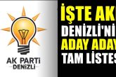 Denizli AK Parti Başkanı Aday Adaylarının Tam Listesi Açıklandı...