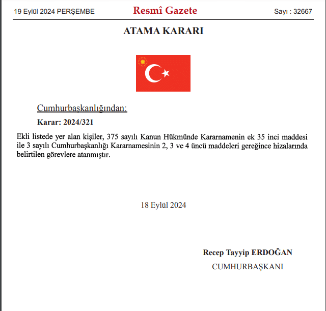 Valililer kararnamesi Yayımlandı, Denizli Listede Yer Almadı...