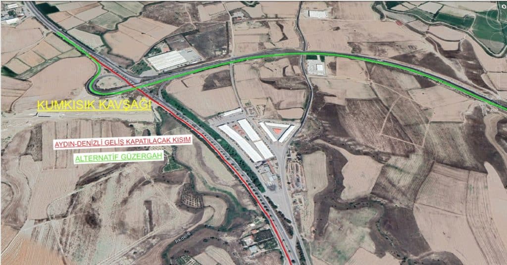 Lütfen Dikkat: Denizli-Aydın Yolu Kumkısık Bölümü 2 Ay Süreyle Trafiğe Kapatılıyor...