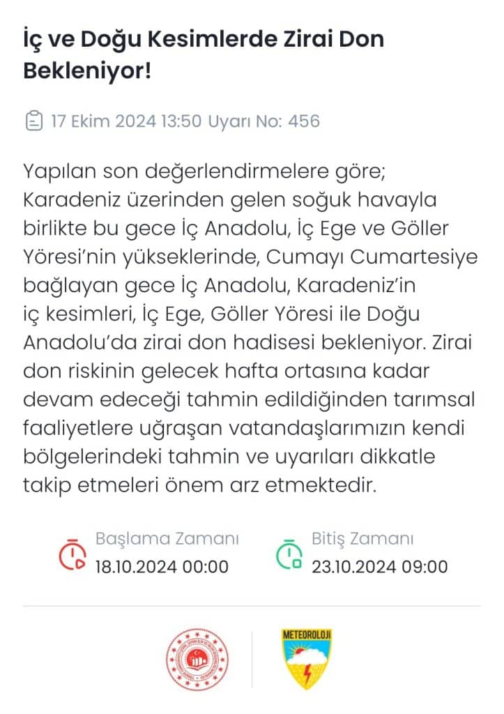 Meteoroloji Uyardı, Denizli’de Zirai Don Bekleniyor...