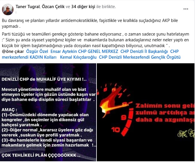 Denizli CHP'de Muhalif Üyelere Yönelik 'Disiplin' Operasyonu...