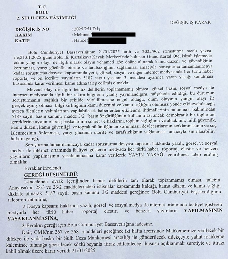 Kartalkaya Yangını Dünya Medyasında Yer Alırken, Türk Medyası Yasak Kararı Nedeniyle Sessiz Kaldı…