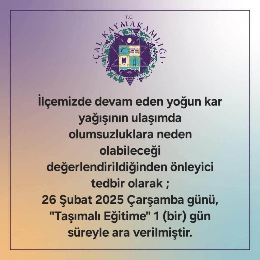 Denizli'nin 2 İlçesinde Kar Okulları Tatil Ettirdi...