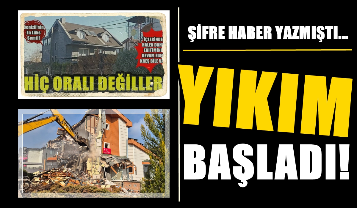 Denizli’de, Yıkım Kararı Verilen Ama Yıllardır Yıkılmayan Binalara Kazma Vuruldu…