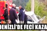 Denizli'de Yoldan Çıkan Araç, Direğe Çarptı: 2 Ölü 1 Yaralı...