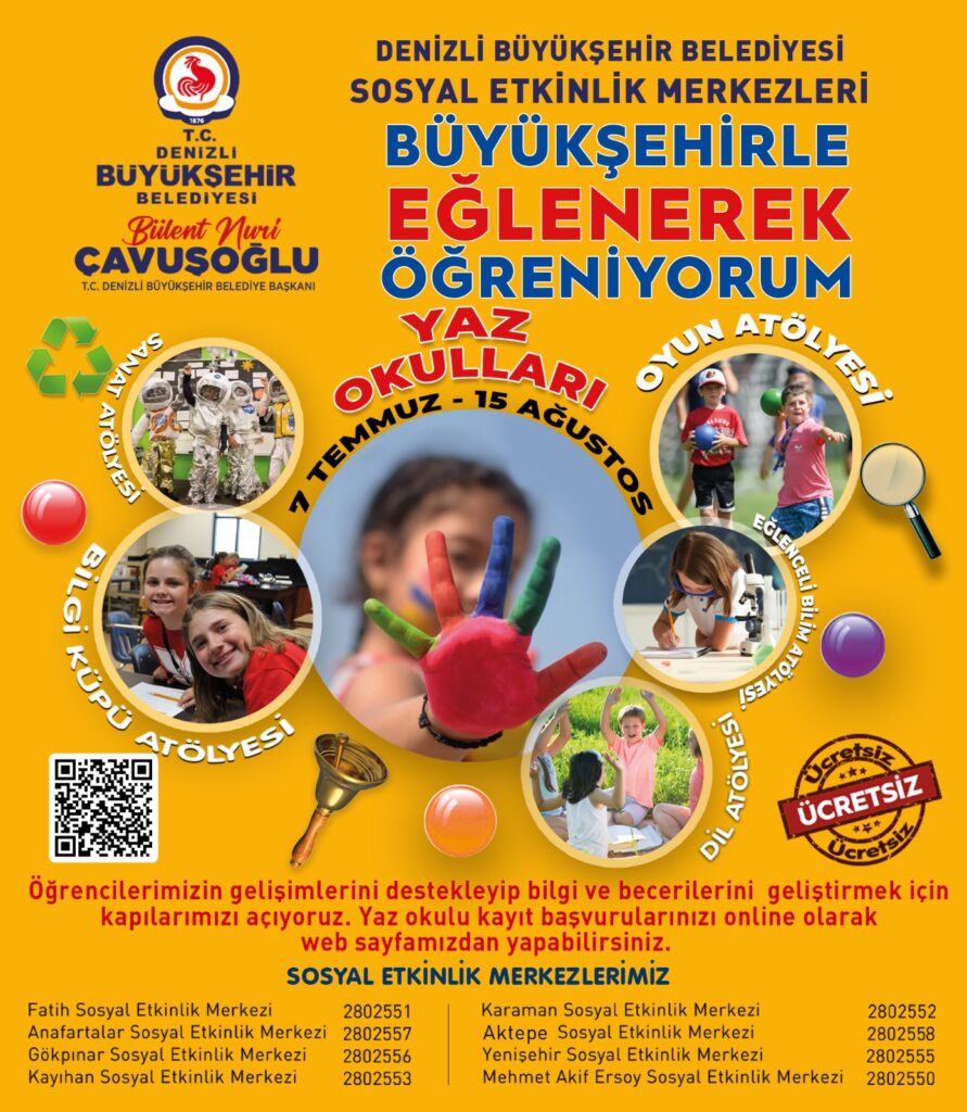 Denizli Büyükşehir’in Ücretsiz Yaz Okulları Başlıyor...