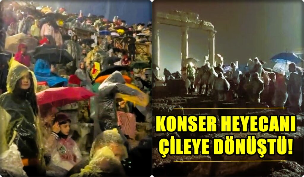 Denizli'de Konser İçin Bir Araya Gelen Binlerce Kişi, Sağanak Yağmur Perişanlığı Yaşadı...