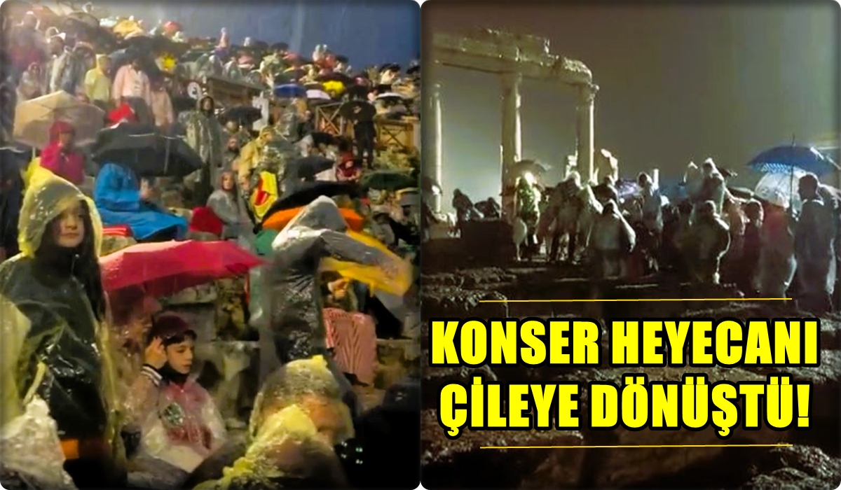 Denizli’de Konser İçin Toplanan Binlerce Kişi, Sağanak Yağmur Perişanlığı Yaşadı…