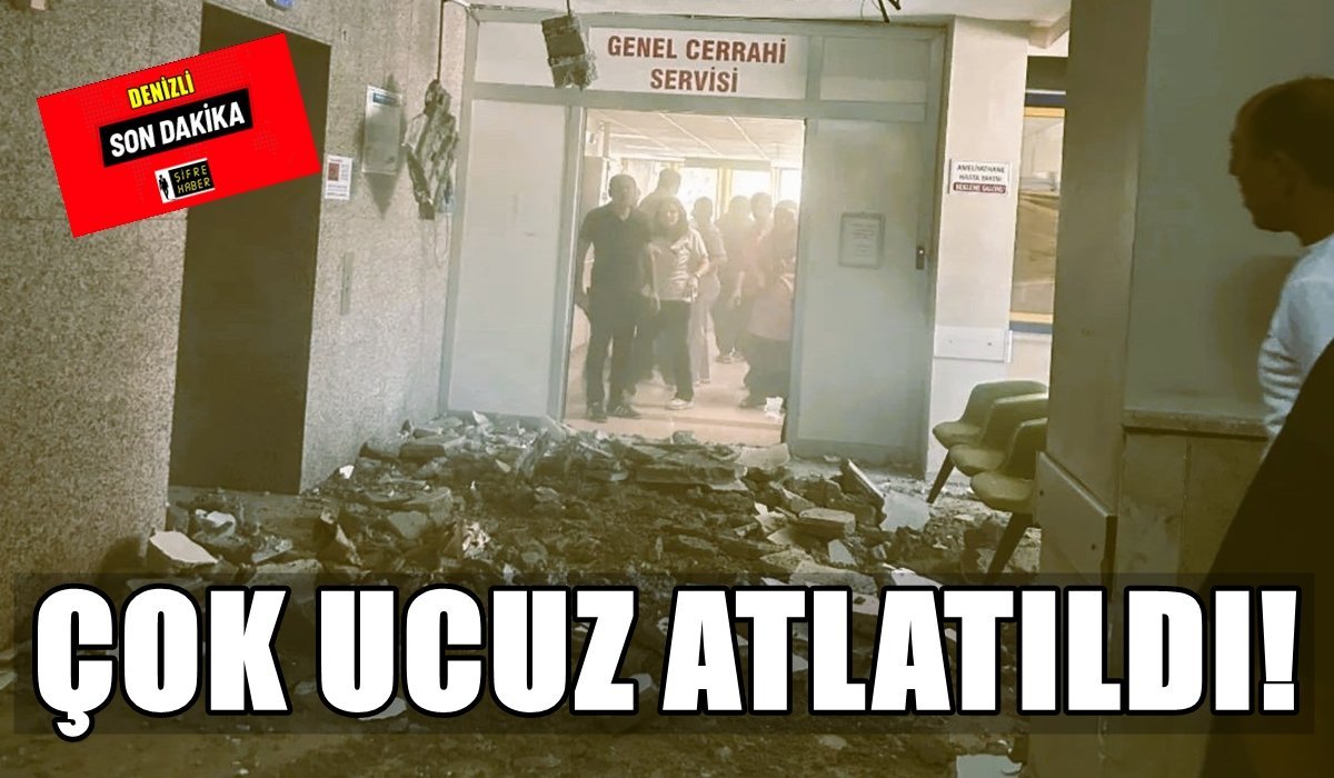 Denizli Devlet Hastanesi’nin Tavanı Çöktü:2 Yaralı…
