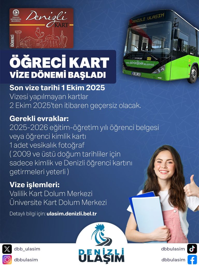 Denizli Öğrenci Kartı İçin Vize İşlemleri Başladı...