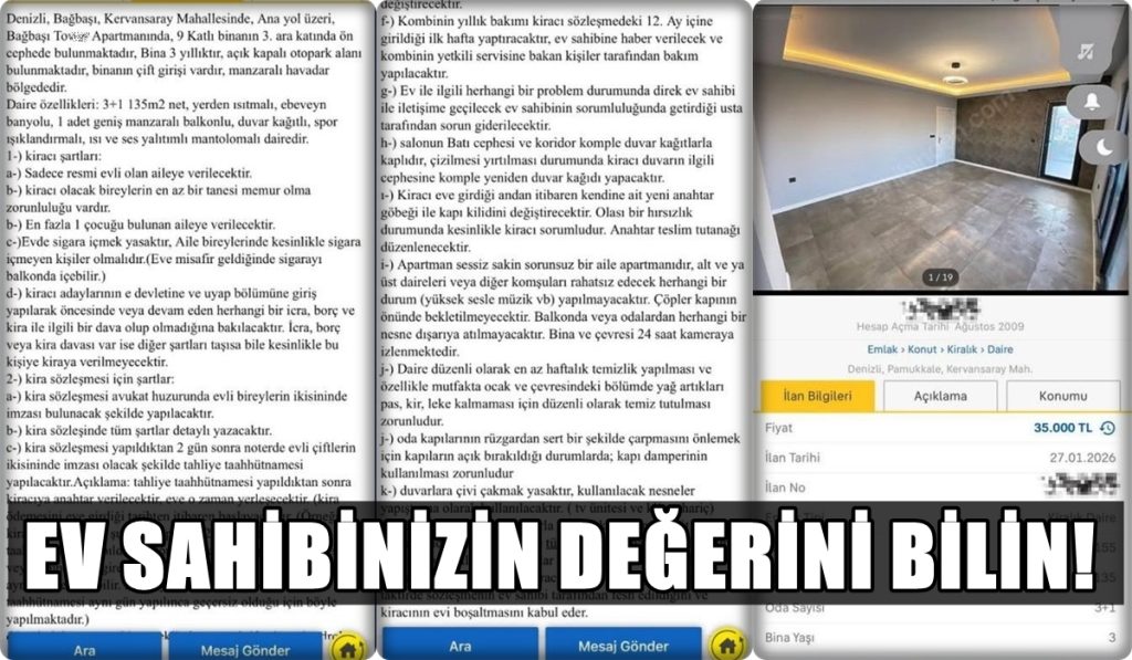 Denizli'deki Bir Ev Sahibinin, Kiracısından Talepleri Şaşkınlık Yarattı...