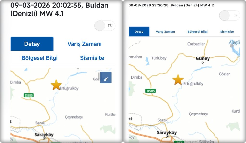 Denizlililer, 150'yi Aşan Artçı Depremler Yüzünden Geceyi Dışarıda Geçiriyor...