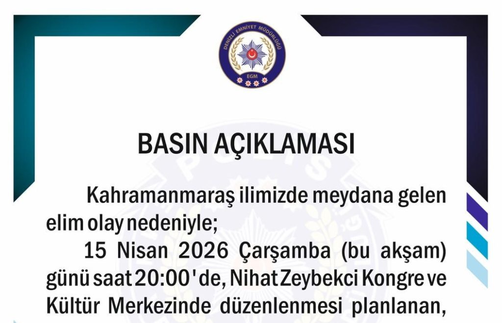 Denizli Polis Konseri, Kahramanmaraş'taki Acı Olay Nedeniyle İptal Edildi...