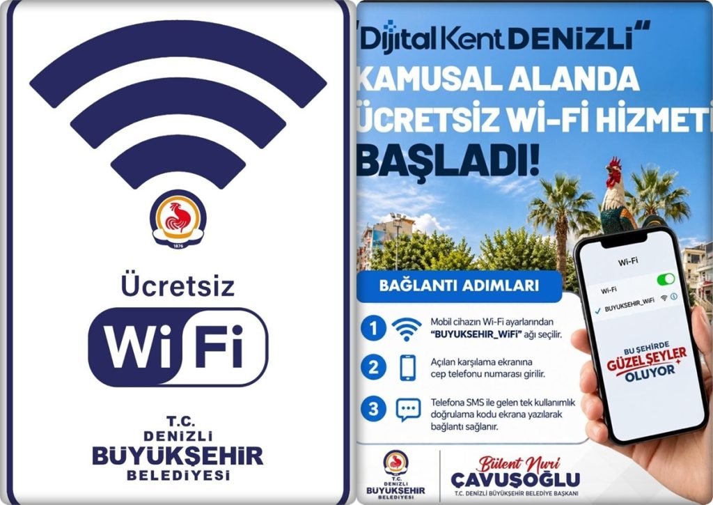 Denizli Büyükşehir'in Ücretsiz İnternet Hizmet Noktaları Faaliyete Geçti...